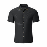 Shadow Beast Jacquard SS Shirt BLACK/GOLD